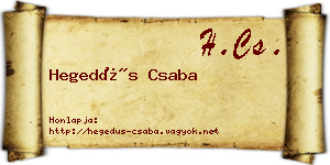 Hegedűs Csaba névjegykártya